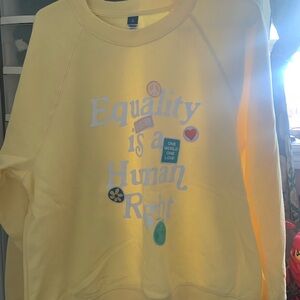Old Navy Yellow Crew Neck Sweater with Graphic Design